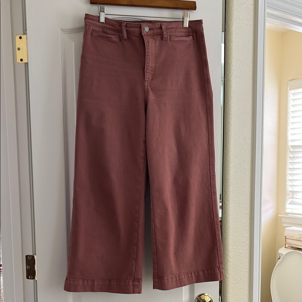 Oat New York Pink Flare Wide Leg Jeans